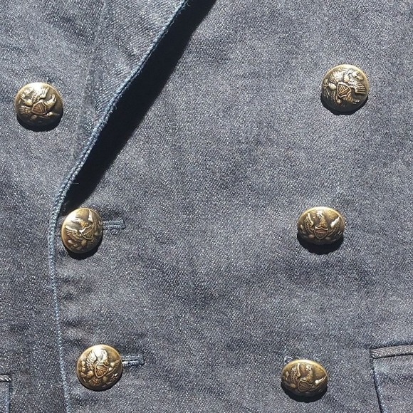 Lauren Jeans Company double-breasted women's‎ denim blazer size L/XL - Picture 3 of 7